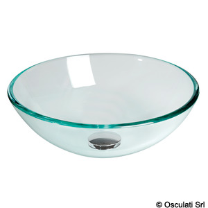 Lavabo semi-sphérique en verre transparent